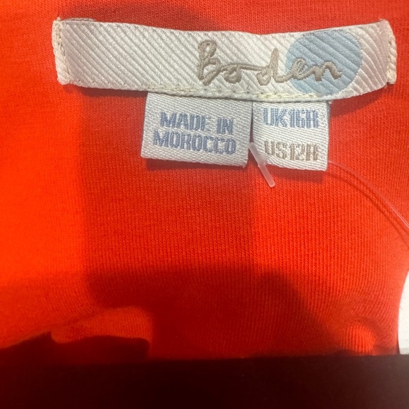 Boden Bold Orange ruched midi dress - Picture 4 of 7